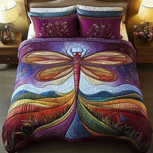 Midnight Flutter 3-Piece Quilted Bedding Set NCU0PT4238