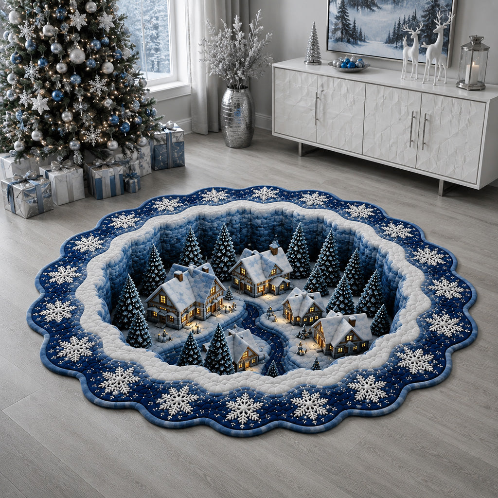 Midnight Frost Village Custom Shape Area Rug NCU0HH2154