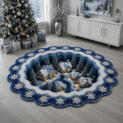 Midnight Frost Village Custom Shape Area Rug NCU0HH2154