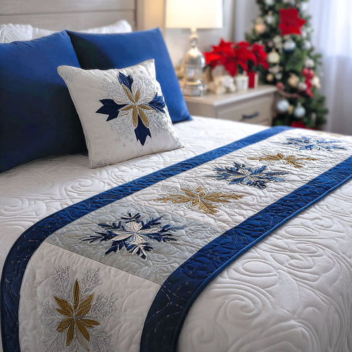 Midnight Frostline Quilted Bed Runner NCU0PT10579