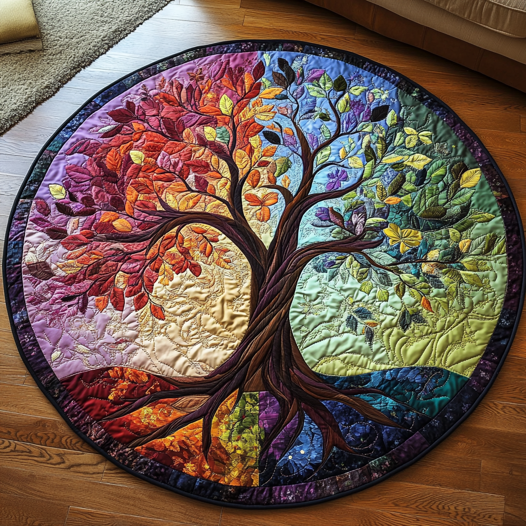 Midnight Garden Quilted Round Mat NCU0NT3451