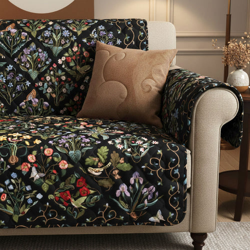 Midnight Garden Quilted Sofa Cover NCU0TV1517