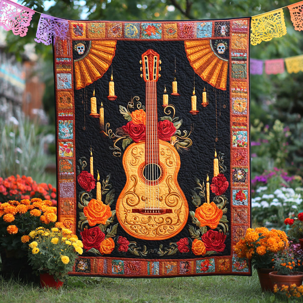 Midnight Guitar Quilted Blanket NCU0TD289