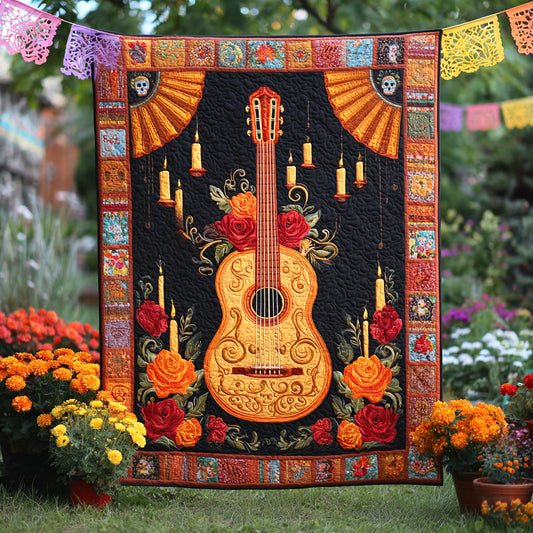 Midnight Guitar Quilted Blanket NCU0TD289