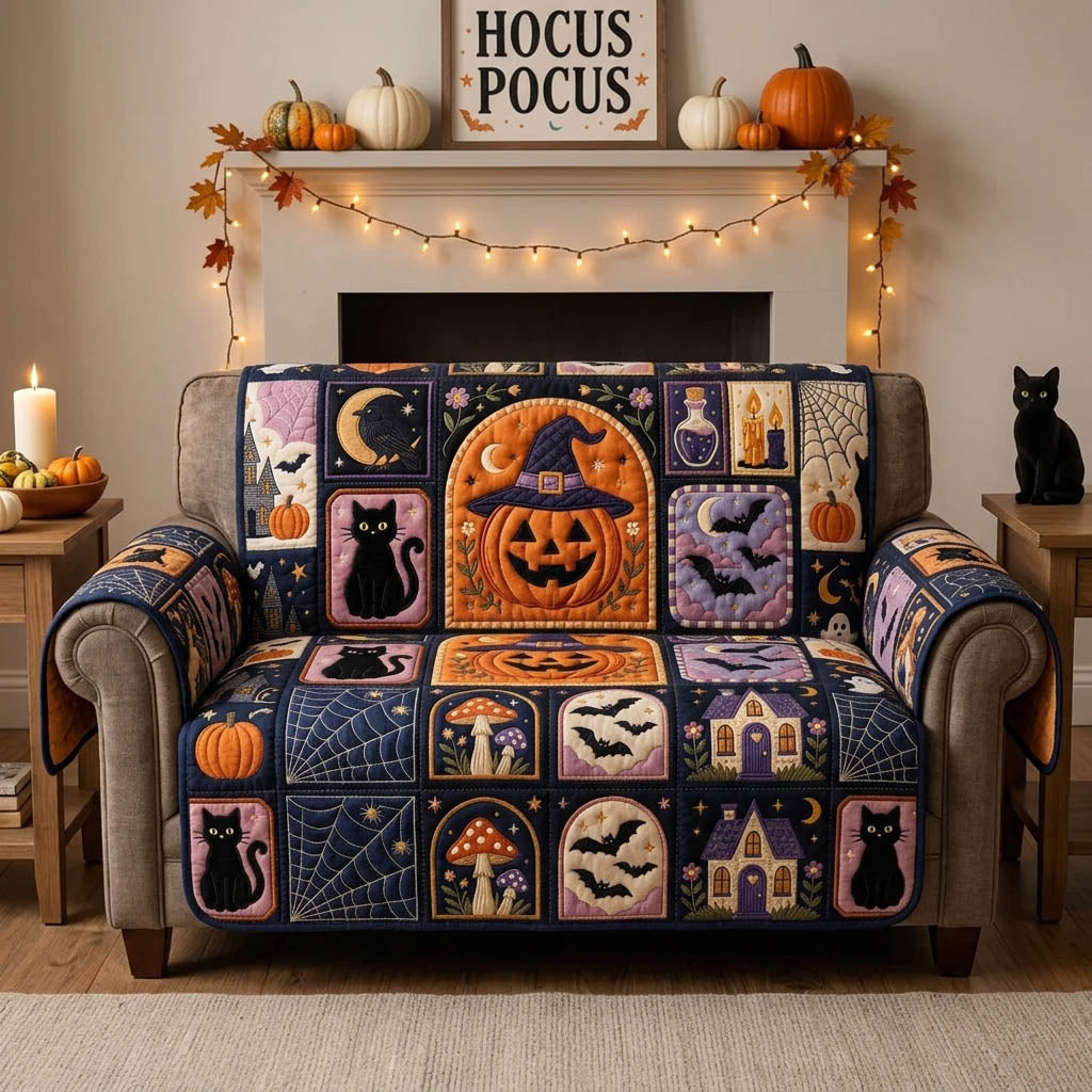 Midnight Halloween Magic Quilted Sofa Cover NCU0HH2086