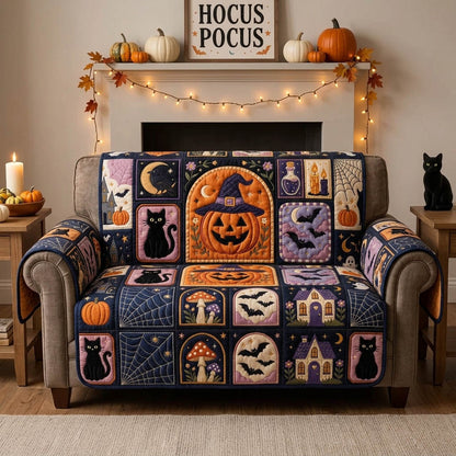 Midnight Halloween Magic Quilted Sofa Cover NCU0HH2086