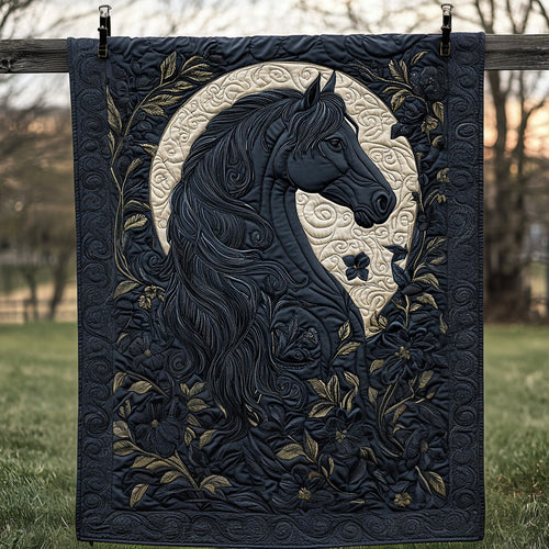 Midnight Horse Quilted Blanket NCU0DV6355