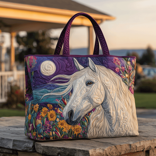 Midnight Horse Quilted Tote Bag NCU0TH2866