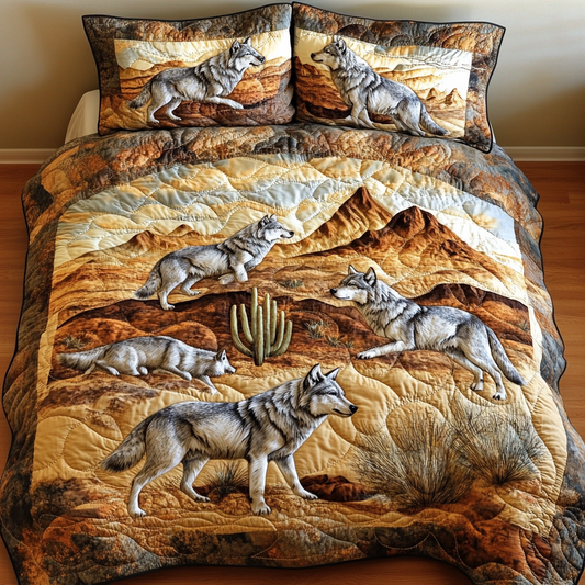 Midnight Howl 3-Piece Quilted Bedding Set NCU0DK6994