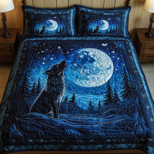 Midnight Howl 3-Piece Quilted Bedding Set NCU0NT3853