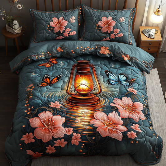 Midnight Lantern 3-Piece Quilted Bedding Set NCU0DK6192