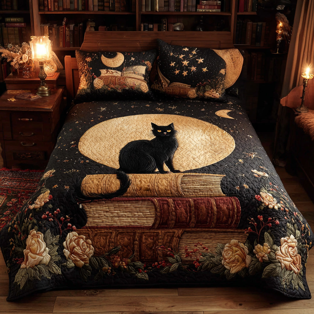 Midnight Librarian 3-Piece Quilted Bedding Set NCU0VL3177