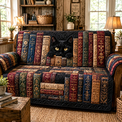 Midnight Library Quilted Sofa Cover NCU0TV2011
