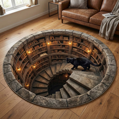 Midnight Library Stair Round Carpet NCU0TV1742