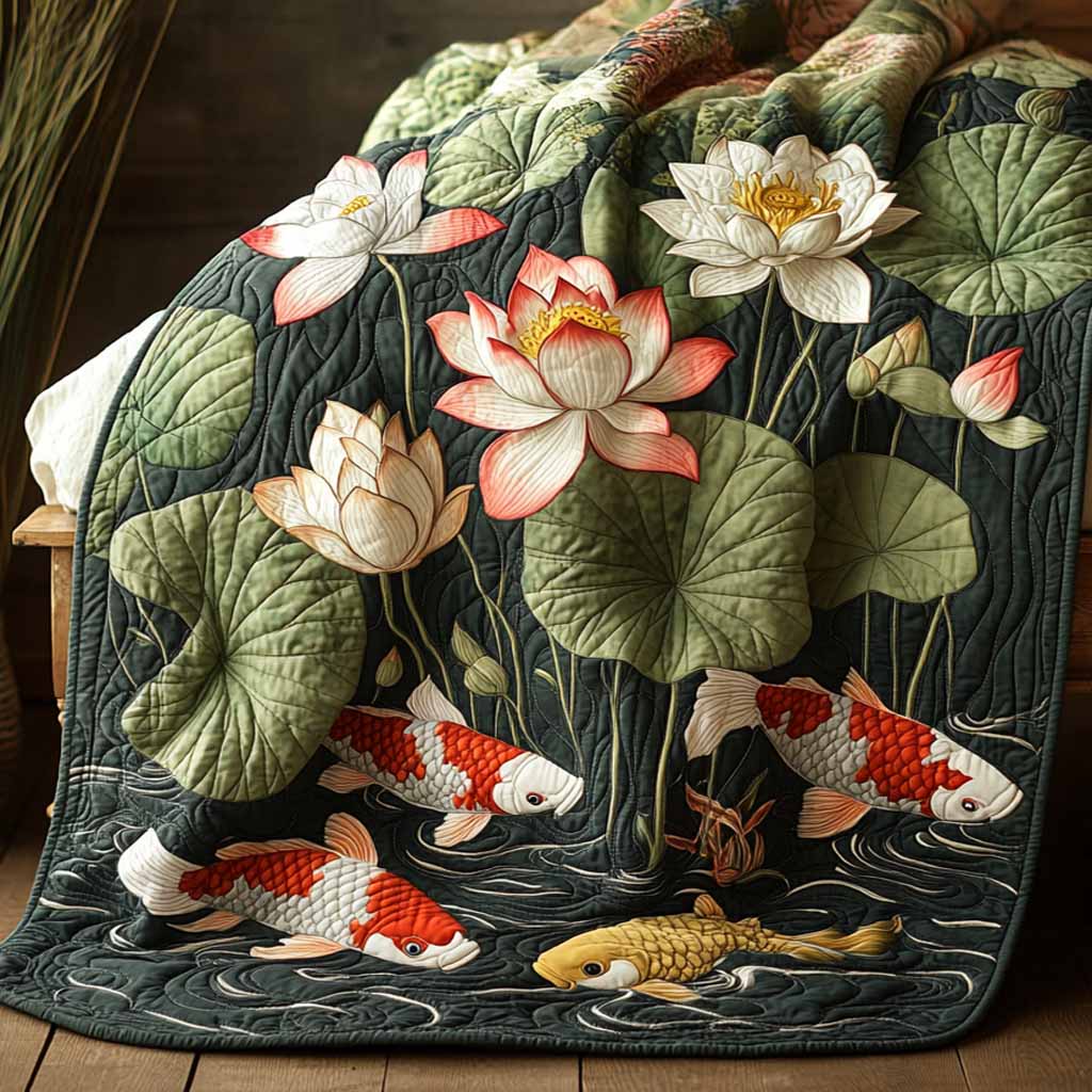 Midnight Lily Quilted Blanket NCU0XD2652