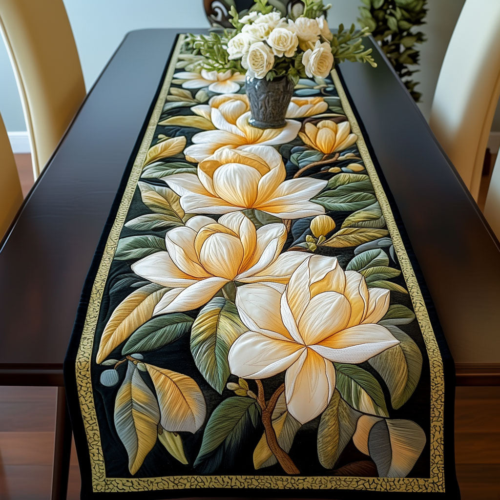 Midnight Magnolia Glow Quilted Table Runner NCU0NT3699