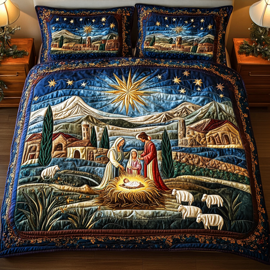 Midnight Miracle 3-Piece Quilted Bedding Set NCU0VH1165