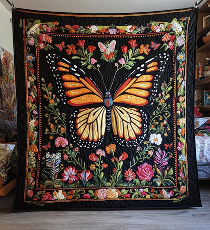 Midnight Monarch Art Quilt Hanging NCU0DV800