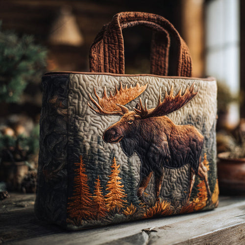 Midnight Moose Quilted Tote Bag NCU0PT8719