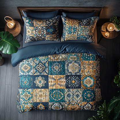 Midnight Mosaic 3-Piece Quilted Bedding Set NCU0VL991