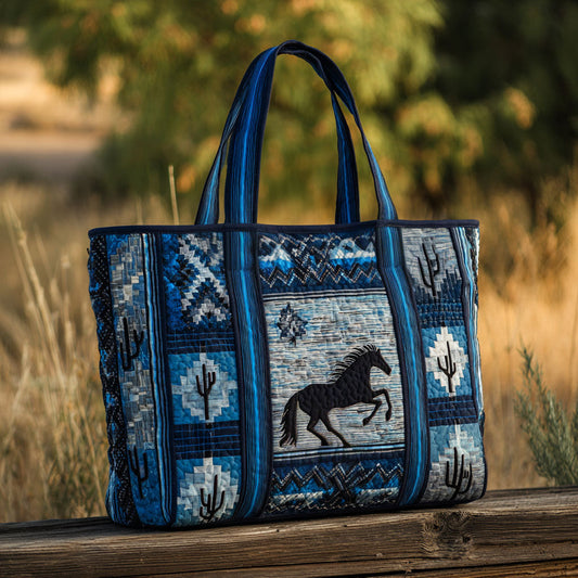 Midnight Mustang Quilted Tote Bag NCU0PT8620