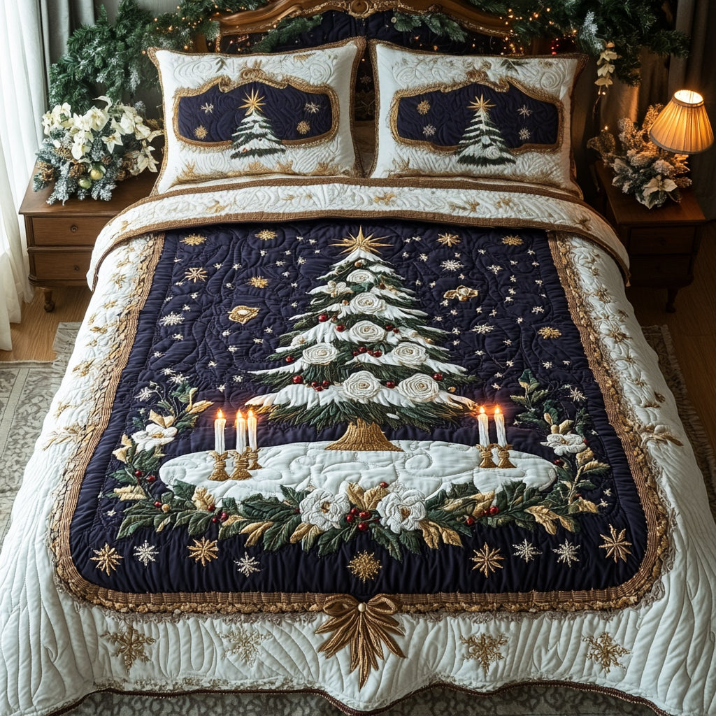 Midnight Noel 3-Piece Quilted Bedding Set NCU0DV8465