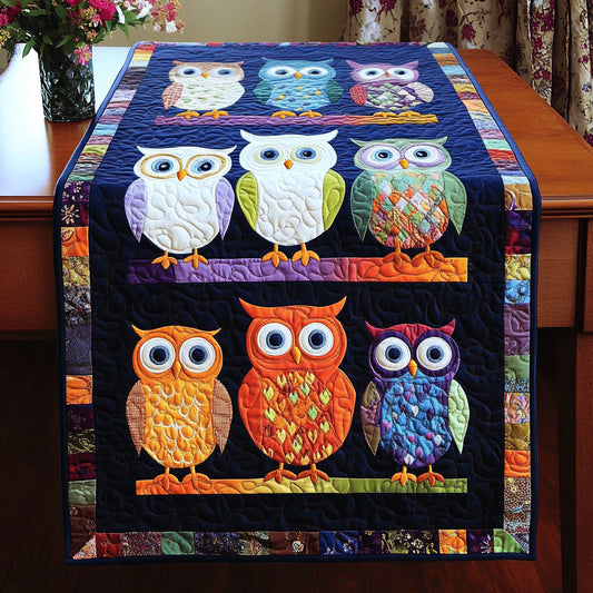 Midnight Owls Quilted Table Runner NCU0NT4150