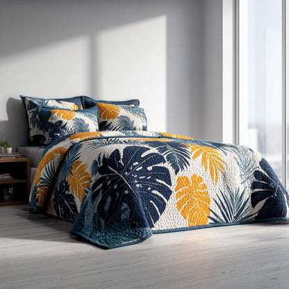 Midnight Palms 3-Piece Quilted Bedding Set NCU0VL3439