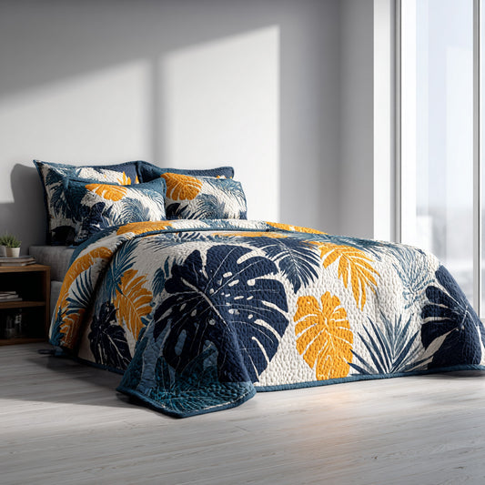 Midnight Palms 3-Piece Quilted Bedding Set NCU0VL3439