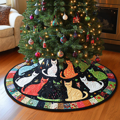 Midnight Paws Quilted Christmas Tree Skirt NCU0PT1288