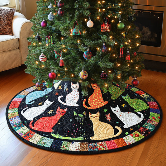 Midnight Paws Quilted Christmas Tree Skirt NCU0PT1288