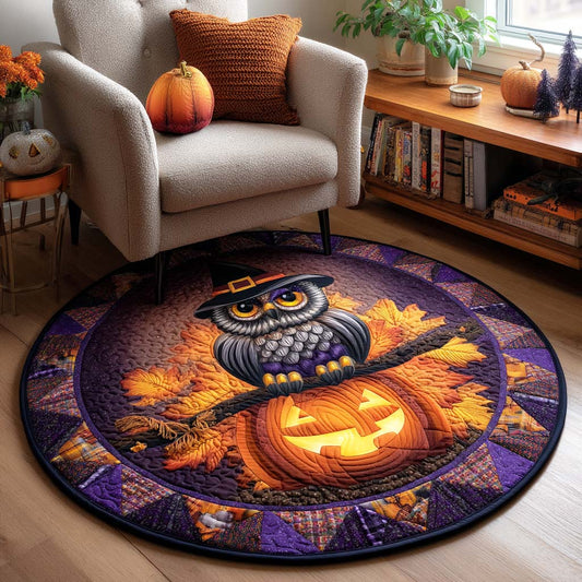 Midnight Pumpkin Quilted Round Mat NCU0TD163
