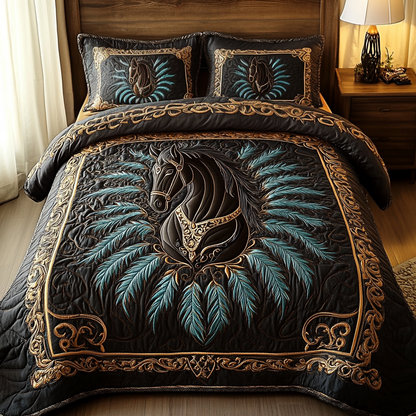 Midnight Rider 3-Piece Quilted Bedding Set NCU0VH1933