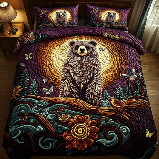 Midnight Roar 3-Piece Quilted Bedding Set NCU0VH2969