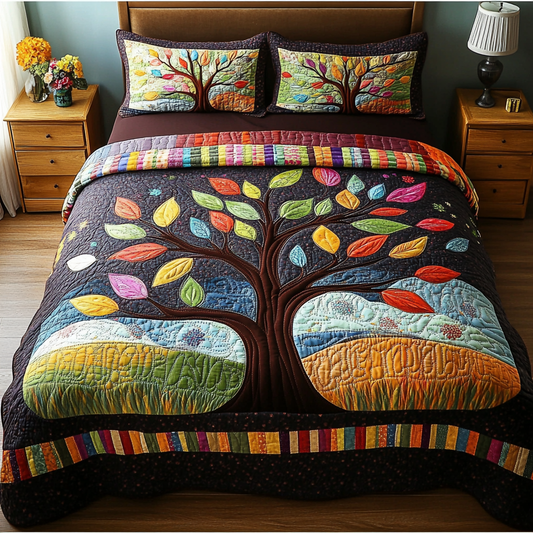 Midnight Roots 3-Piece Quilted Bedding Set NCU0DK9051