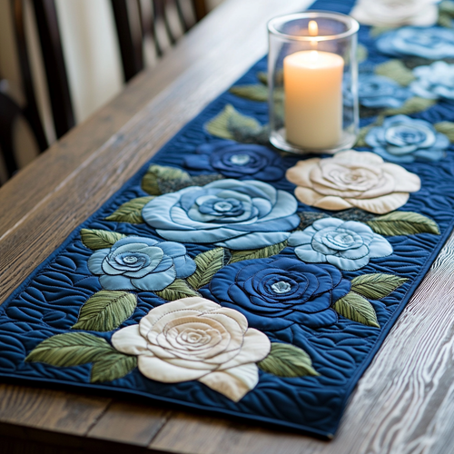 Midnight Rose Quilted Table Runner NCU0VH5495