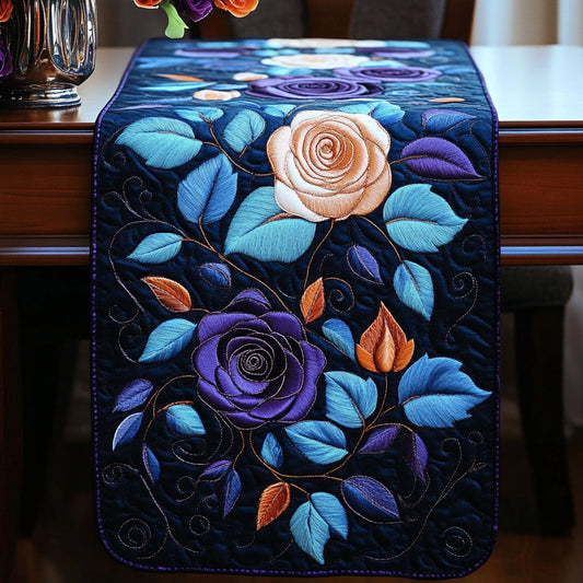 Midnight Rose Symphony Quilted Table Runner NCU0NT4624