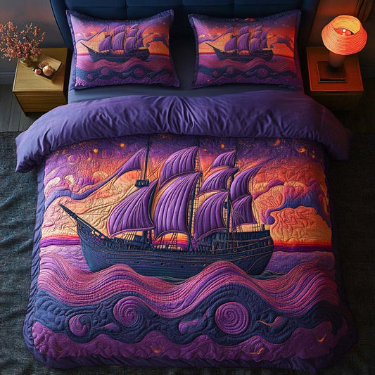 Midnight Sail 3-Piece Quilted Bedding Set NCU0XD439