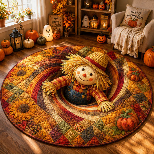 Midnight Scarecrow Passage Quilted Round Mat NCU0HH2073