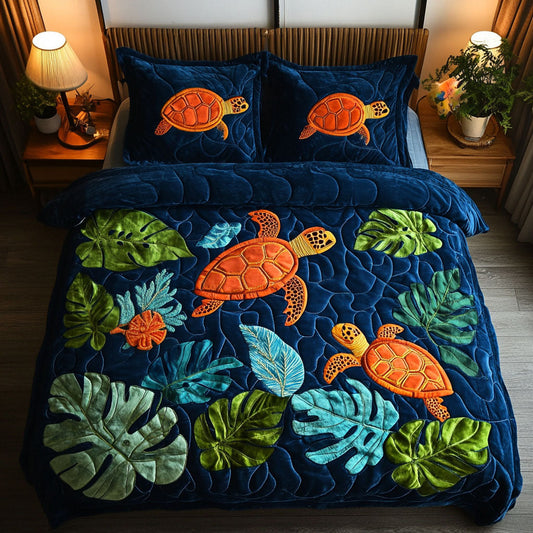 Midnight Sea Journey 3-Piece Quilted Bedding Set NCU0NT4228