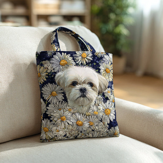 Midnight Shih Tzu Quilted Tote Bag NCU0HH1428