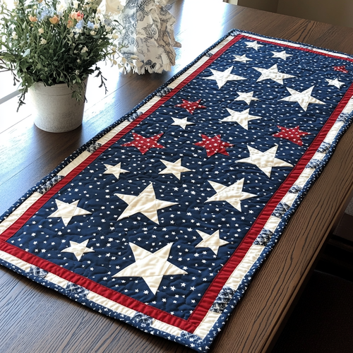 Midnight Shine Quilted Table Runner NCU0DK8512
