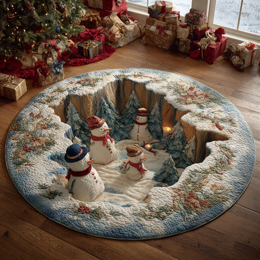 Midnight Snowfall Circle Quilted Round Mat NCU0DV8608