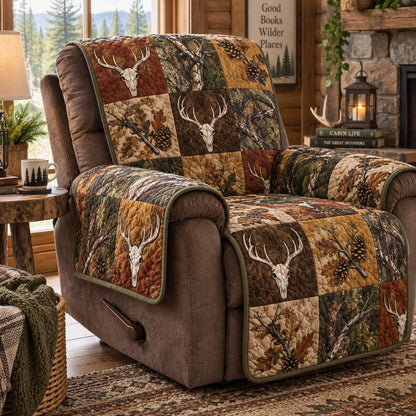 Midnight Stag Forest Quilted Sofa Cover NCU0DV10174