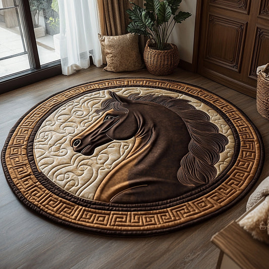 Midnight Stallion Quilted Round Mat NCU0DV7307