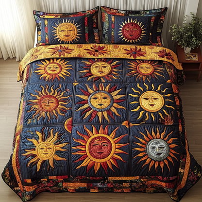 Midnight Sun 3-Piece Quilted Bedding Set NCU0VH2956