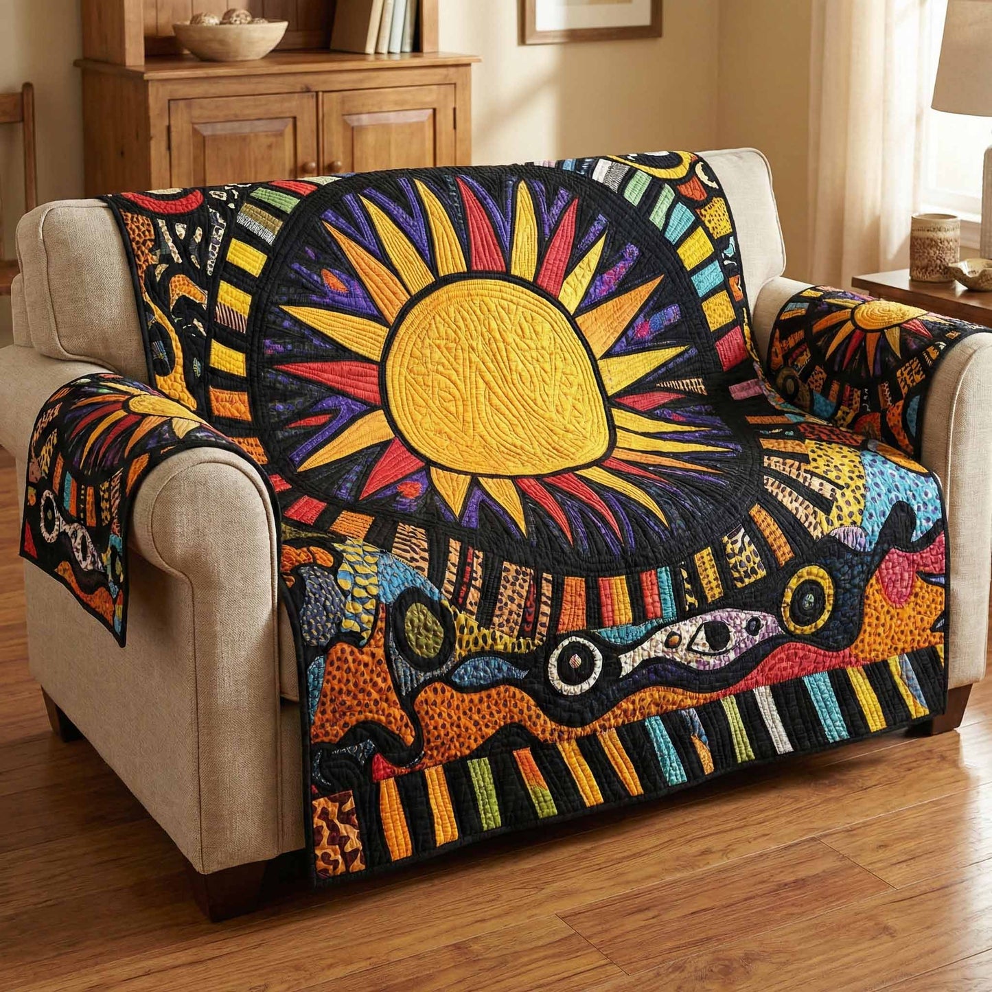 Midnight Sun Quilted Sofa Cover NCU0XD2457