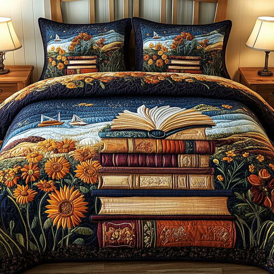 Midnight Tales 3-Piece Quilted Bedding Set NCU0VL1261