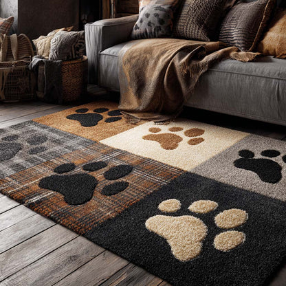 Midnight Tan Paw Area Rug NCU0XD2196