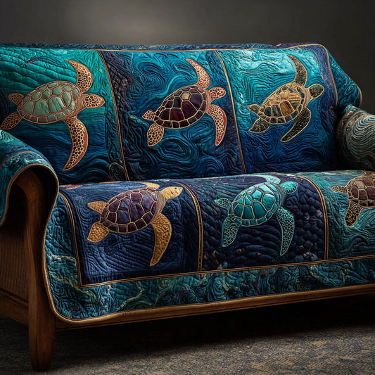 Midnight Tide Quilted Sofa Cover NCU0TV731
